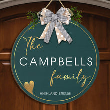 Custom Family Name Door Hanger - Personalized Door Signs - Gift For Family