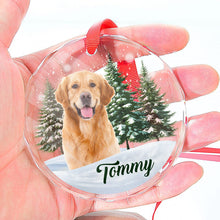 Custom Photo Pet Face - Customized Personalized Glass Ornament - Christmas Gift For Dog Lovers