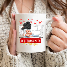 It Started With A Message - Personality Customized Mug - Gift For Couple - Valentine's Day Gift For Husband Wife