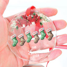Christmas Stocking Family - Customized Personalized Glass Ornament - Christmas Gift For Family