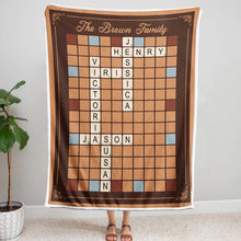 Scrabble Family Crossword - Personalized Customized Blanket - Gift For Family Members