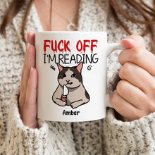 I'm Reading Angry Cat Mug - Customized Personalized Mug - Gift For Book Lovers, Nerd, Librarian