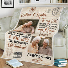 Custom Photo Vintage Style Blanket - Personalized Photo Blanket - Gift For Elder Couple, Husband Wife