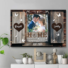 Home Is Wherever I'm With You - Personalized Custom Framed Canvas Wall Art - Gift For Couple