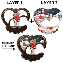 First Kiss Till Last Breath - Personalized Custom 2-Layered Wooden Ornament - Gift For Couple