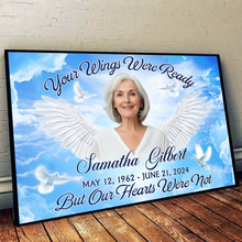 Your Wings Were Ready But I'm Not - Personalized Customized Canvas - Memorial Gift For Family Members