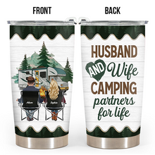 Husband Wife Camping Partners - Personality Customized Tumbler - Gift For Camping Lovers