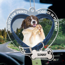 You Left Paw Prints Memorial Pet - Customized Personalized Car Ornament - Gifts For Dog Lovers