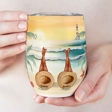 Beach Bestie - Personality Customized Wine Tumbler - Gift For Sister