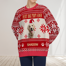 Custom Photo Personalized Custom Ugly Sweater Lovely Puppy Face Best Dog Mom Ever Christmas Sweater