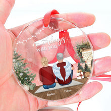 We're Always With You - Customized Personalized Glass Ornament - Memorial Gift For Loss