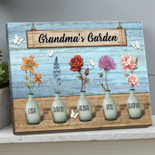 Custom Birth Month Flowers - Personalized Canvas Prints - Gift For Mother