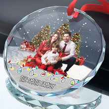 Custom Photo Family Christmas -  Personalized Custom Glass Ornament - Christmas Family Gift