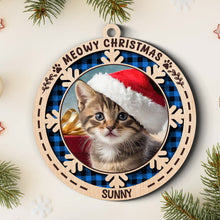 Meowy Woofmas - Personalized 2-Layered Wooden Ornament - Christmas Gifts For Dog Lover, Cat Lover
