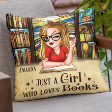 Just A Girl Who Loves Books - Customized Personalized Pillow - Gift For Woman Girl