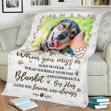 Give Them A Hug Through This Blanket - Personalized Photo Blanket - Memorial Gift For Pet Lovers