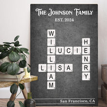 Decorate Your Wall With Crossword Canvas - Personalized Customized Canvas - Gifts For Family Members
