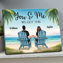 Beach View Couple Sitting Beach Gift For Couple Personalized Custom Framed Canvas Wall Art