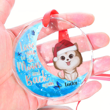 Love You To The Moon And Back Pet Lovers - Personalized Glass Ornament - Gift For Dog Lovers