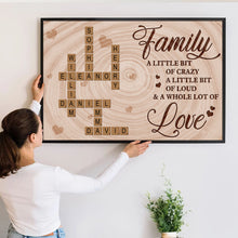 Crossword Family A Little Bit Of Crazy - Personalized Customized Canvas - Gift For Family Members