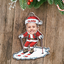 Custom Face Santa Claus Athlete - Personalized Acrylic Ornament - Christmas Gift For Family Members, Kids