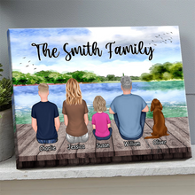 Lake View Family Gift Personalized Custom Framed Canvas Wall Art
