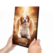 Pet Loss, Deceased Loved One With Halo & Wings Heaven - Personalized Customized Canvas - Memorial Gift For Family Members