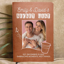 Couple Bucket List - Personalized Leather Journal - Gift For Couples, Book Lovers
