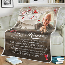 Custom Photo Hugs From Heaven - Personalized Customized Blanket - Memorial Gift For Loss, Mourning