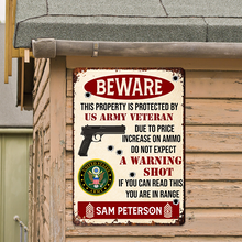 Military Themed Beware Warning Sign - Personality Customized Metal Sign