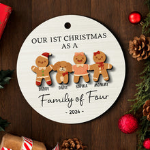 First Christmas As A Family As A Gingerbread- Personalized 2-Layered Wooden Ornament - Gifts For Family