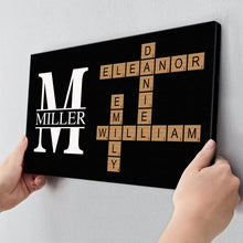 Decorate Your Wall With Custom Family Name Crossword - Personalized Customized Canvas - Gifts For Family Members