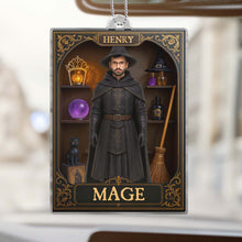 Custom Photo Witchy Halloween Figure Style - Personalized Acrylic Car Ornament - Special Gift For Family Members, Friends , Couples