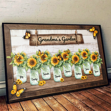 Grandma's Sunflowers Garden - Personalized Customized Canvas - Gift For Family Members