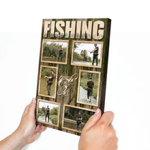 Custom Photo Fishing Man Fishing Enthusiasts - Customized Personalized Canvas - Gift For Dad Grandpa Father's Day Gift