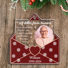 A Letter From Heaven - Personalized Custom Acrylic Ornament - Memorial Gift For Loss