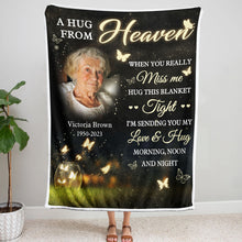 Custom Photo Butterfly When You Miss Me - Personalized Customized Blanket - Memorial Gift For Family Members
