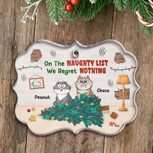 On The Naughty List Regret Nothing Funny Cat Expression - Personalized Customized Ornament - Christmas Gifts For Pet Lover