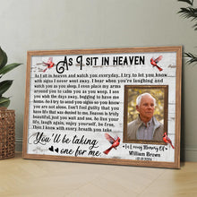 Custom Photo As I Sit In Heaven - Personalized Customized Canvas - Memorial Gift For Family Members