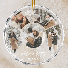 Custom Photo Family Gift - Customized Personalized Glass Ornament - Christmas Gift For Family Friend Couple