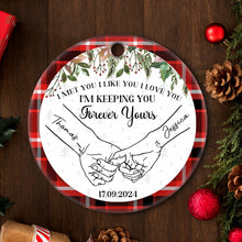 From Our First Kiss - Customized Personalized Ceramic Ornament - Christmas Gift For Couple Husband Wife