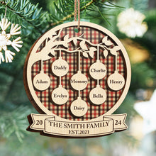 Family Christmas Ornament - Personalized 2-Layered Wooden Ornament - Engraved Gifts For Family