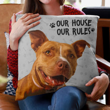 Custom Photo Dog Rule The House - Customized Personalized Pillow - Pet Gift For Pet Dog Cat Lover