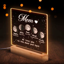 We Love You To The Moon And Back - Personalized 3D LED Light - Mother's Day Gift For Mom