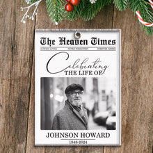 The Heaven Times - In Loving Memory Of Mom, Dad - Customized Personalized Acrylic Ornament - Gifts For Family