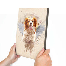 Watercolor Art Style Pet Loss With Halo & Wings - Personalized Customized Canvas - Memorial Gift For Pet Lovers