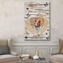 Custom Photo Personalized Canvas Wall Art  Pet Memorial Gifts Angels Don't Always Have Wings  - Gift For Loss Pet