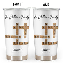 Basic Puzzle Crossword Tumbler - Personalized Custom Tumbler - Gifts For Family Members, Friends