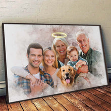 Custom Combine Loved One From Different Photos, Adding Halo To Deceased One - Personalized Customized Canvas - Gift For Family Members