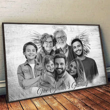 Combined Custom Photos Loved One With Quotes, Halo To Deceased One - Personalized Customized Canvas - Gift For Family Members
